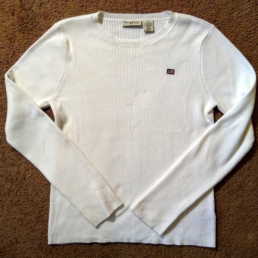 Ralph Lauren Polo Jean Co White Crewneck Sweater